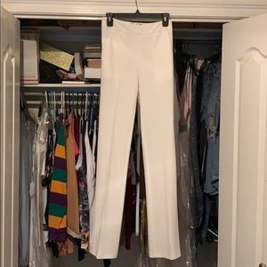 J Lux Label White Minimalist Wide Leg Trousers